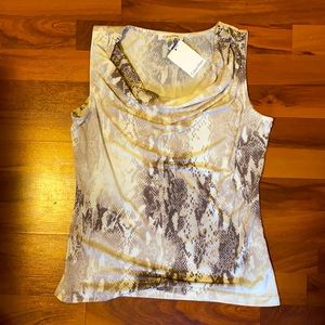 Calvin Klein Sleeveless Cowl Neck-Neutral-Small